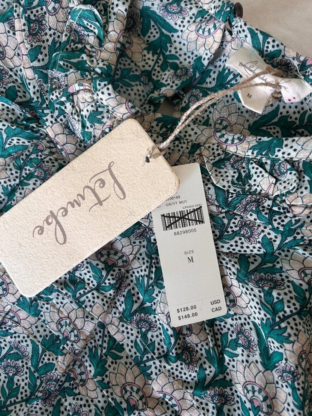Anthropologie Let Me Be Floral high-necked top NWT - MEDIUM - Picture 6 of 8